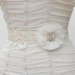 Ivory Wedding Sash, Bridal Sash
